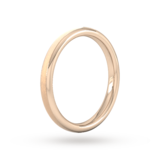 Goldsmiths 2.5mm D Shape Standard Matt Centre With Grooves Wedding Ring In 18 Carat Rose Gold