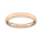 Goldsmiths 3mm D Shape Standard Matt Centre With Grooves Wedding Ring In 18 Carat Rose Gold - Ring Size Y
