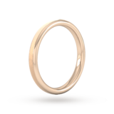 Goldsmiths 2.5mm D Shape Heavy Matt Centre With Grooves Wedding Ring In 18 Carat Rose Gold - Ring Size N