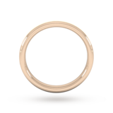 Goldsmiths 3mm D Shape Heavy Matt Centre With Grooves Wedding Ring In 18 Carat Rose Gold