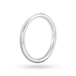 Goldsmiths 2mm D Shape Heavy Matt Centre With Grooves Wedding Ring In Platinum