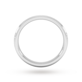 Goldsmiths 2.5mm D Shape Heavy Matt Centre With Grooves Wedding Ring In Platinum - Ring Size G