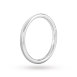 Goldsmiths 2mm D Shape Heavy Matt Centre With Grooves Wedding Ring In 950  Palladium - Ring Size Y