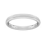 Goldsmiths 2.5mm D Shape Heavy Matt Centre With Grooves Wedding Ring In 950  Palladium - Ring Size J