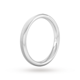 Goldsmiths 2.5mm Slight Court Heavy Matt Finished Wedding Ring In 9 Carat White Gold - Ring Size K