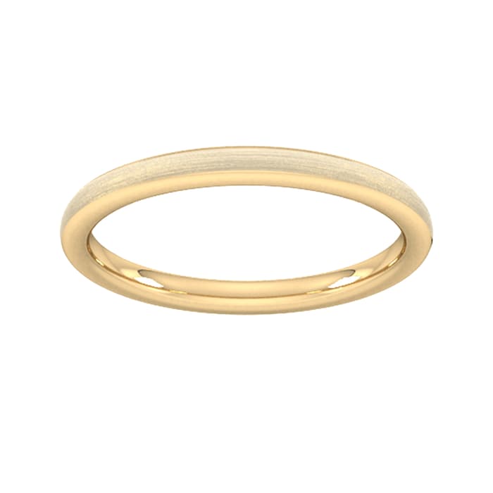 Goldsmiths 2mm Slight Court Standard Matt Finished Wedding Ring In 9 Carat Yellow Gold - Ring Size K