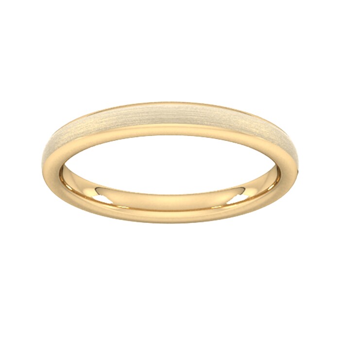 Goldsmiths 2.5mm Slight Court Standard Matt Finished Wedding Ring In 9 Carat Yellow Gold - Ring Size M