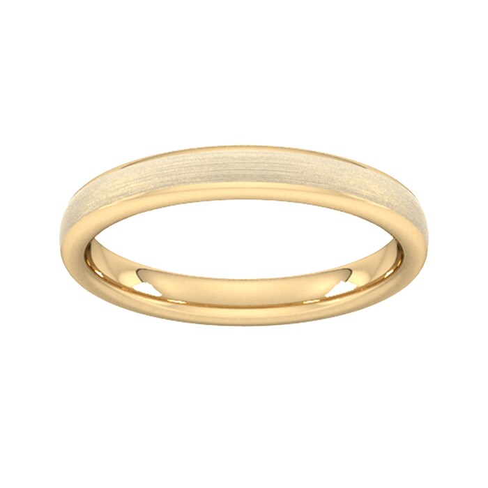 Goldsmiths 3mm Slight Court Standard Matt Finished Wedding Ring In 9 Carat Yellow Gold