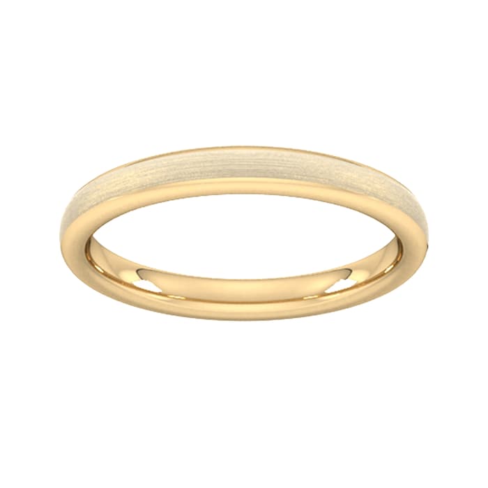 Goldsmiths 2.5mm Slight Court Heavy Matt Finished Wedding Ring In 9 Carat Yellow Gold