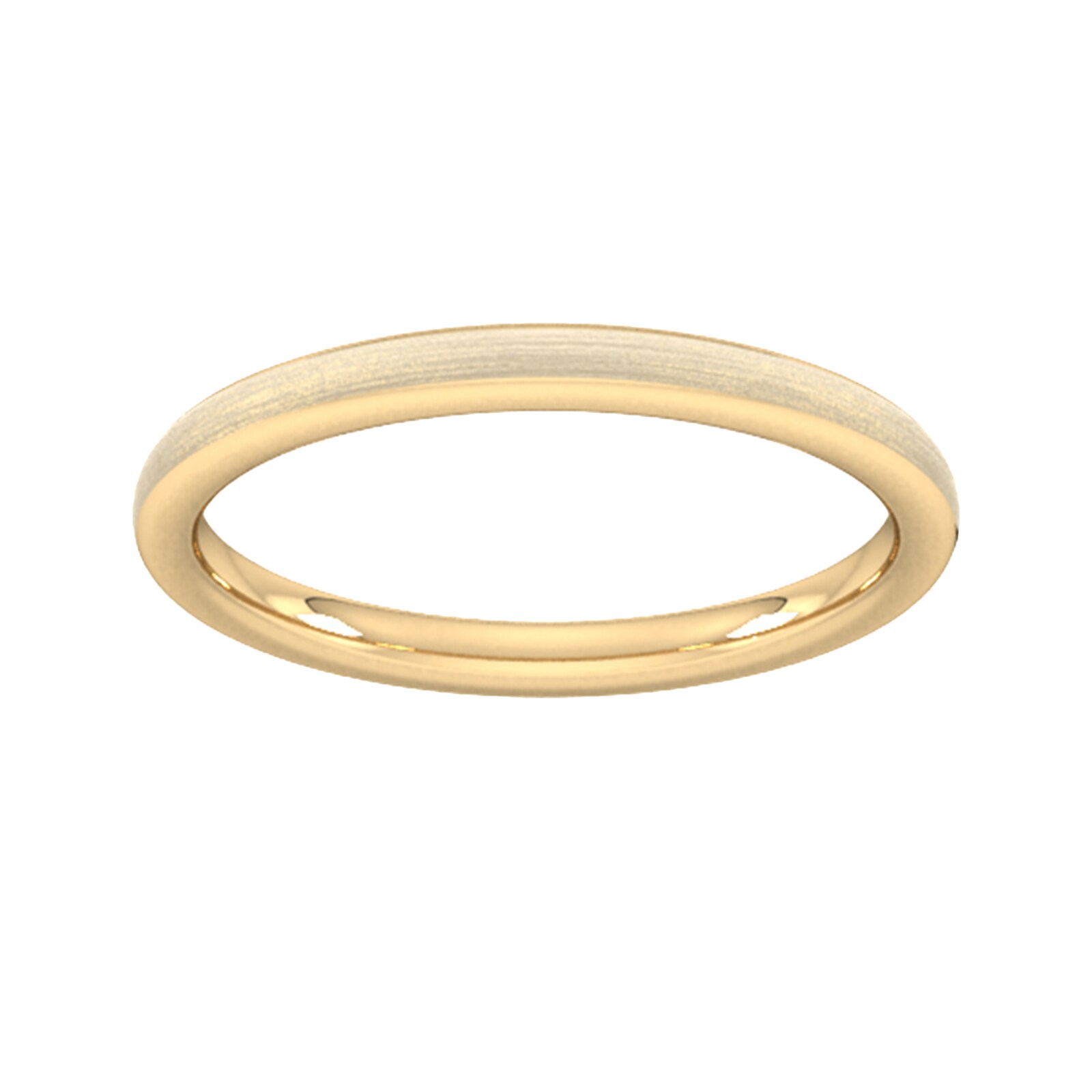 2mm Slight Court Extra Heavy Matt Finished Wedding Ring In 9 Carat Yellow Gold - Ring Size S