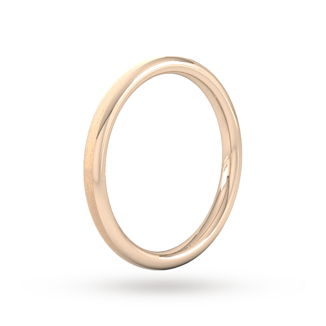 Goldsmiths 2mm Slight Court Standard Matt Finished Wedding Ring In 9 Carat Rose Gold - Ring Size K