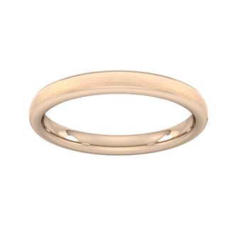 Goldsmiths 2.5mm Slight Court Extra Heavy Matt Finished Wedding Ring In 9 Carat Rose Gold
