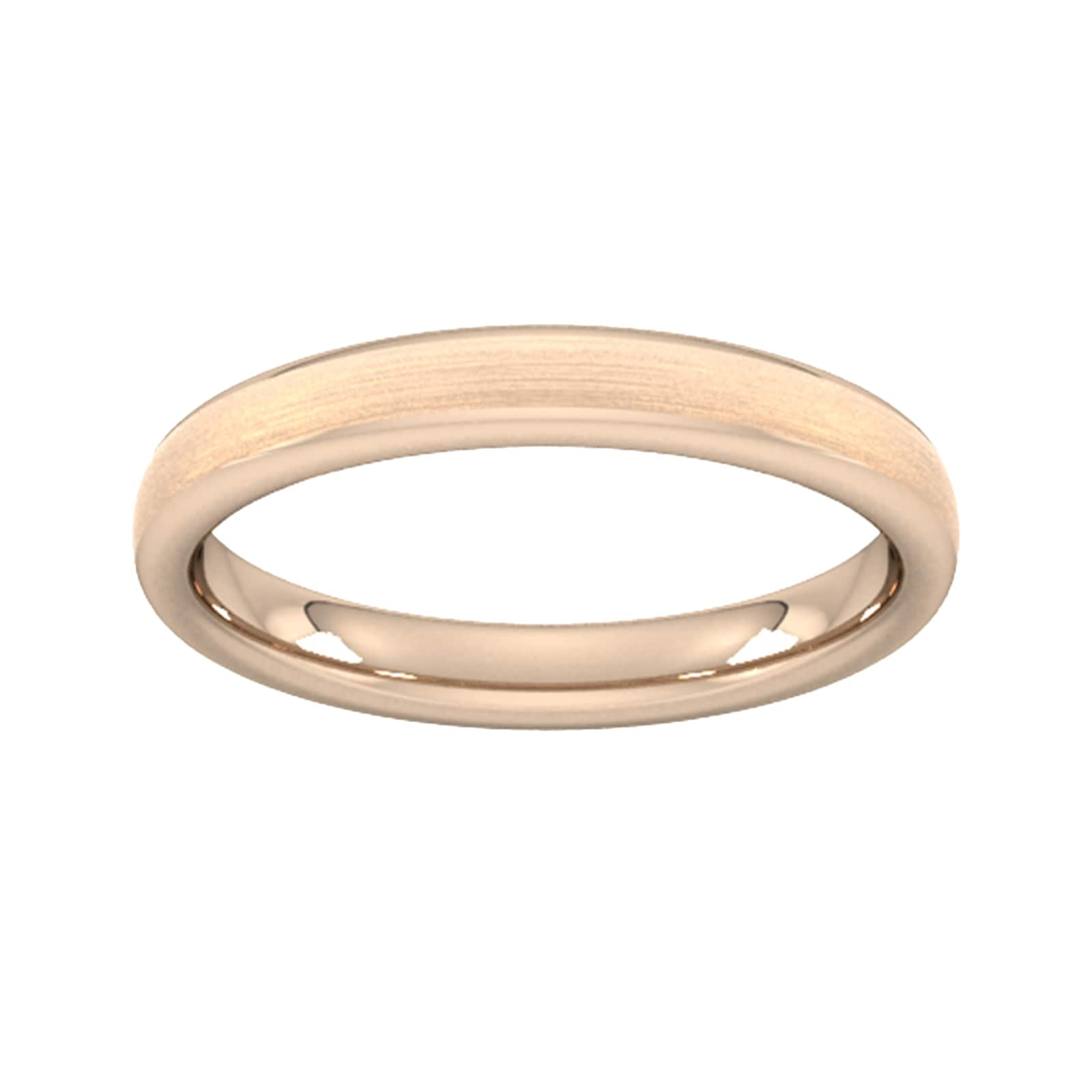 3mm Slight Court Extra Heavy Matt Finished Wedding Ring In 9 Carat Rose Gold - Ring Size M