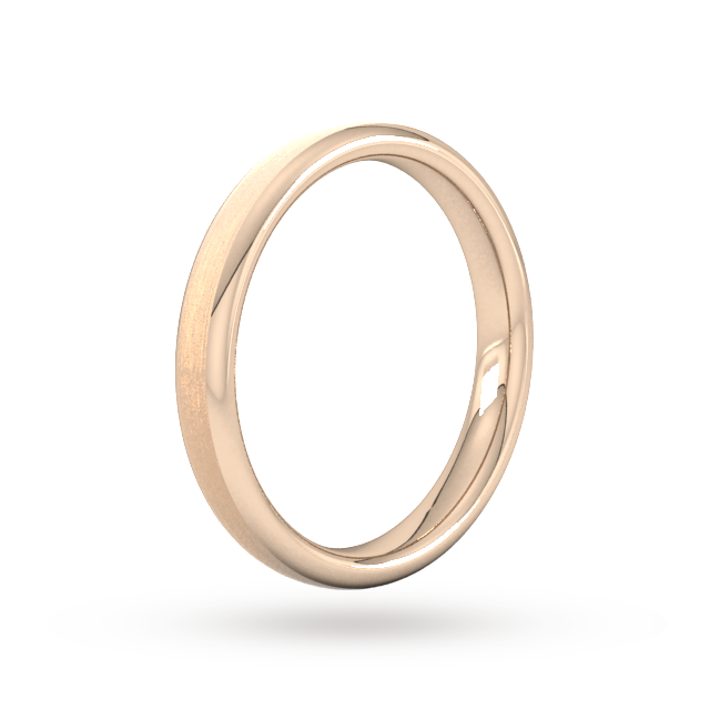 Goldsmiths 3mm Slight Court Extra Heavy Matt Finished Wedding Ring In 9 Carat Rose Gold - Ring Size K