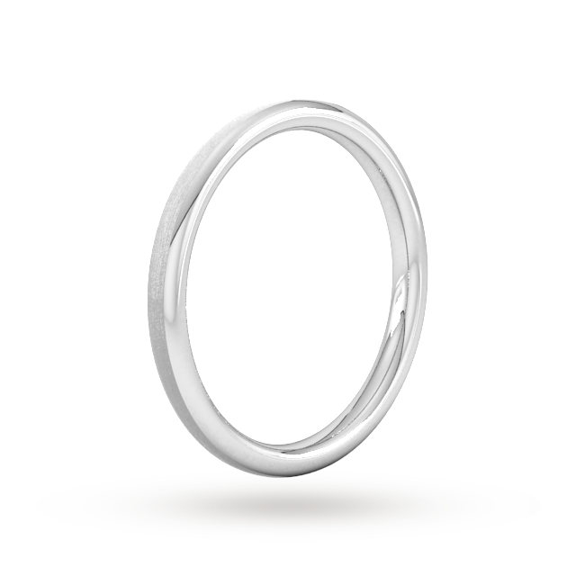 Goldsmiths 2mm Slight Court Extra Heavy Matt Finished Wedding Ring In 18 Carat White Gold - Ring Size Q