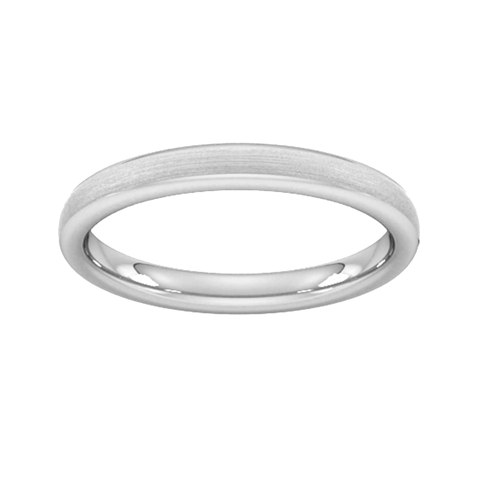 Goldsmiths 2.5mm Slight Court Extra Heavy Matt Finished Wedding Ring In 18 Carat White Gold - Ring Size L Goldsmiths 2.5mm Slight Court Extra Heavy Matt Finished Wedding Ring In 18 Carat White Gold - Ring Size L