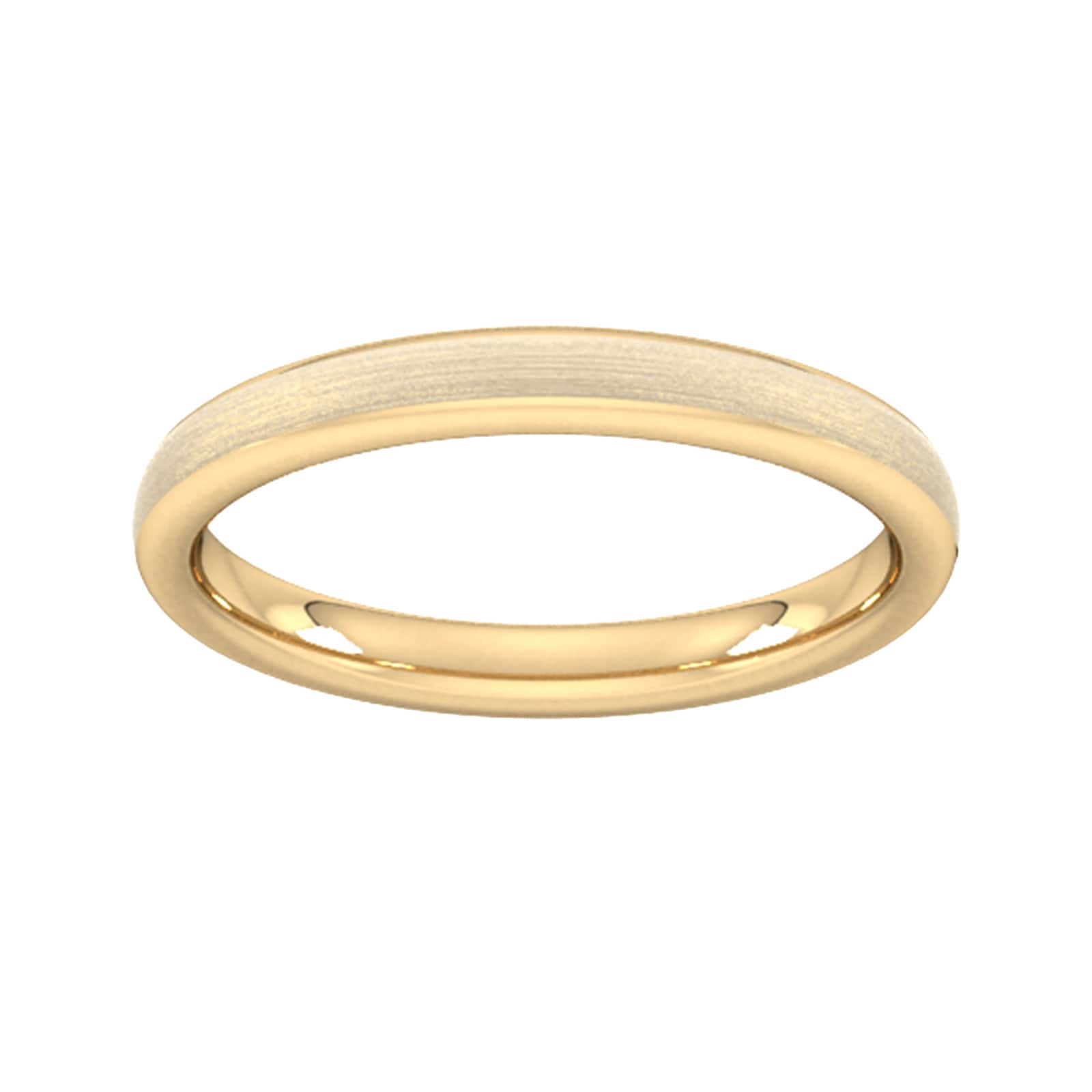 2.5mm Slight Court Extra Heavy Matt Finished Wedding Ring In 18 Carat Yellow Gold - Ring Size G