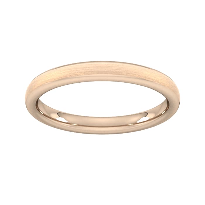 Goldsmiths 2.5mm Slight Court Standard Matt Finished Wedding Ring In 18 Carat Rose Gold - Ring Size K