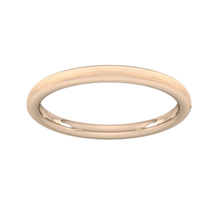 Goldsmiths 2mm Slight Court Heavy Matt Finished Wedding Ring In 18 Carat Rose Gold