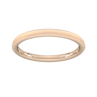 Goldsmiths 2mm Slight Court Extra Heavy Matt Finished Wedding Ring In 18 Carat Rose Gold