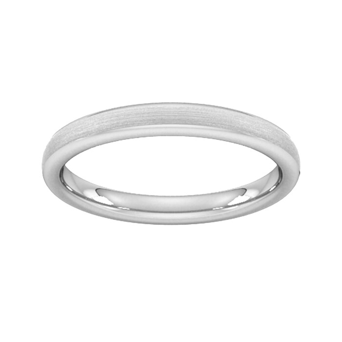 Goldsmiths 2.5mm Slight Court Standard Matt Finished Wedding Ring In Platinum