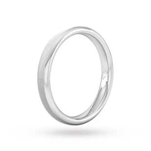 Goldsmiths 3mm Slight Court Standard Matt Finished Wedding Ring In Platinum