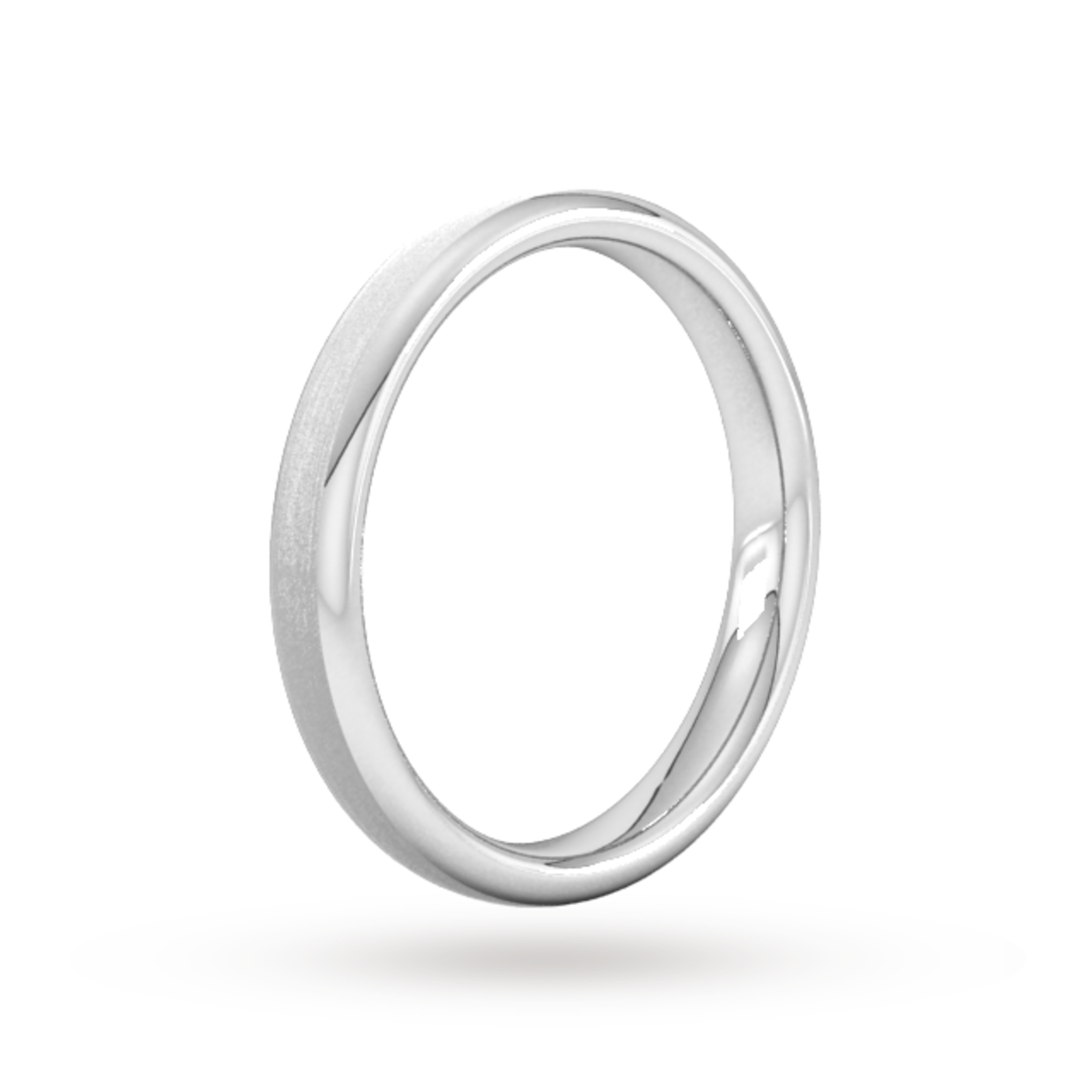 Goldsmiths 3mm Slight Court Standard Matt Finished Wedding Ring In Platinum