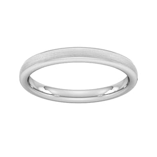 Goldsmiths 2.5mm Slight Court Heavy Matt Finished Wedding Ring In Platinum
