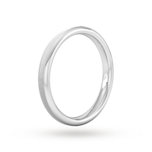 Goldsmiths 2.5mm Slight Court Heavy Matt Finished Wedding Ring In Platinum