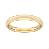 Goldsmiths 3mm Flat Court Heavy Matt Finished Wedding Ring In 18 Carat Yellow Gold - Ring Size K