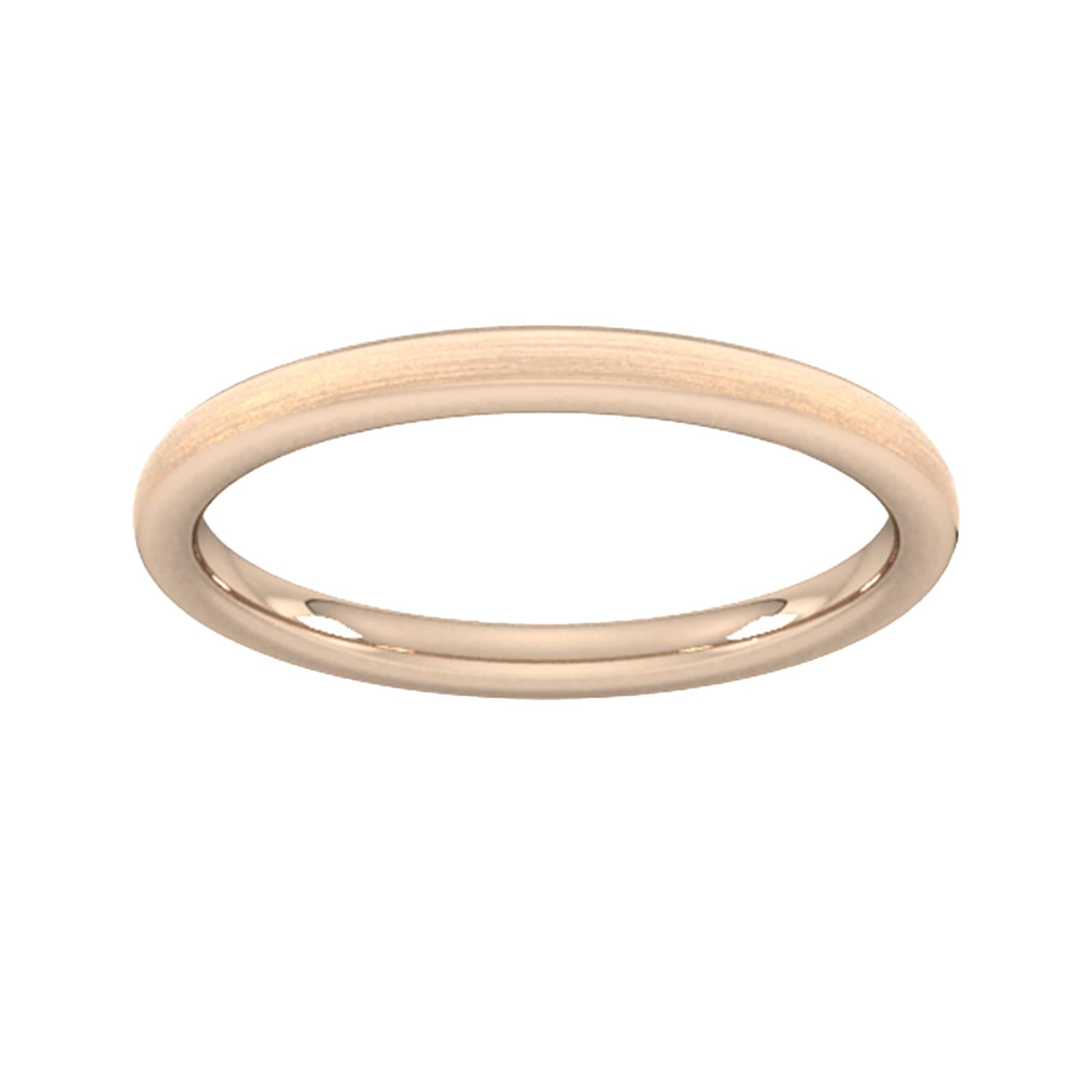Goldsmiths 2mm Flat Court Heavy Matt Finished Wedding Ring In 18 Carat Rose Gold