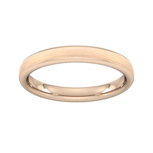 Goldsmiths 3mm Flat Court Heavy Matt Finished Wedding Ring In 18 Carat Rose Gold