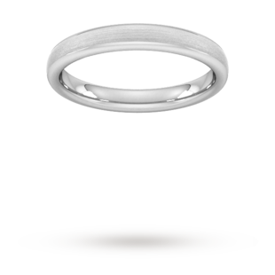 Goldsmiths 3mm Flat Court Heavy Matt Finished Wedding Ring In Platinum