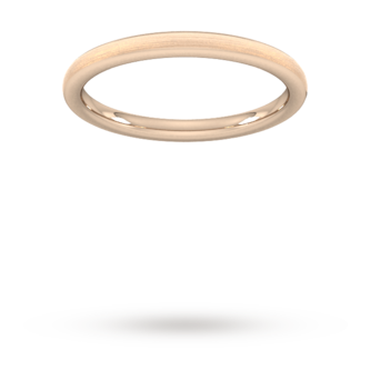 Goldsmiths 2mm Traditional Court Standard Matt Finished Wedding Ring In 9 Carat Rose Gold