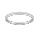 Goldsmiths 2mm Traditional Court Standard Matt Finished Wedding Ring In 18 Carat White Gold - Ring Size J