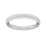 Goldsmiths 2.5mm Traditional Court Standard Matt Finished Wedding Ring In 18 Carat White Gold - Ring Size J