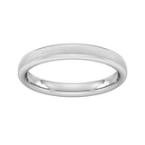 Goldsmiths 3mm Traditional Court Heavy Matt Finished Wedding Ring In 18 Carat White Gold
