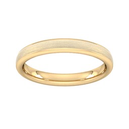 08304946 - 3mm Traditional Court Standard Matt Finished Wedding Ring In 18 Carat Yellow Gold