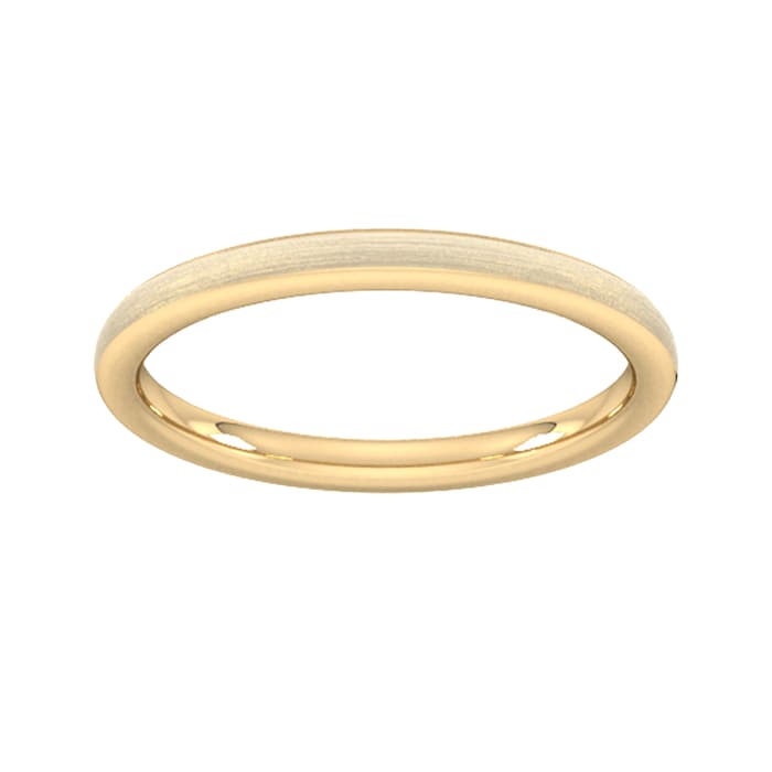 Goldsmiths 2mm Traditional Court Heavy Matt Finished Wedding Ring In 18 Carat Yellow Gold - Ring Size Z