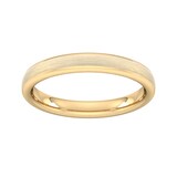 Goldsmiths 3mm Traditional Court Heavy Matt Finished Wedding Ring In 18 Carat Yellow Gold