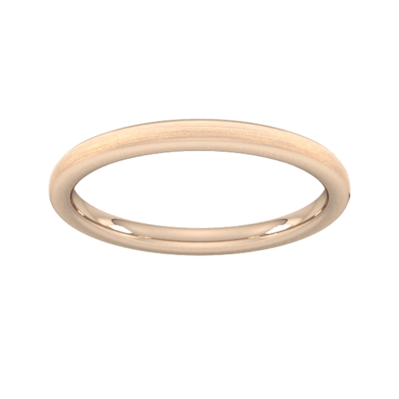 2mm Traditional Court Standard Matt Finished Wedding Ring In 18 Carat Rose Gold - Ring Size H