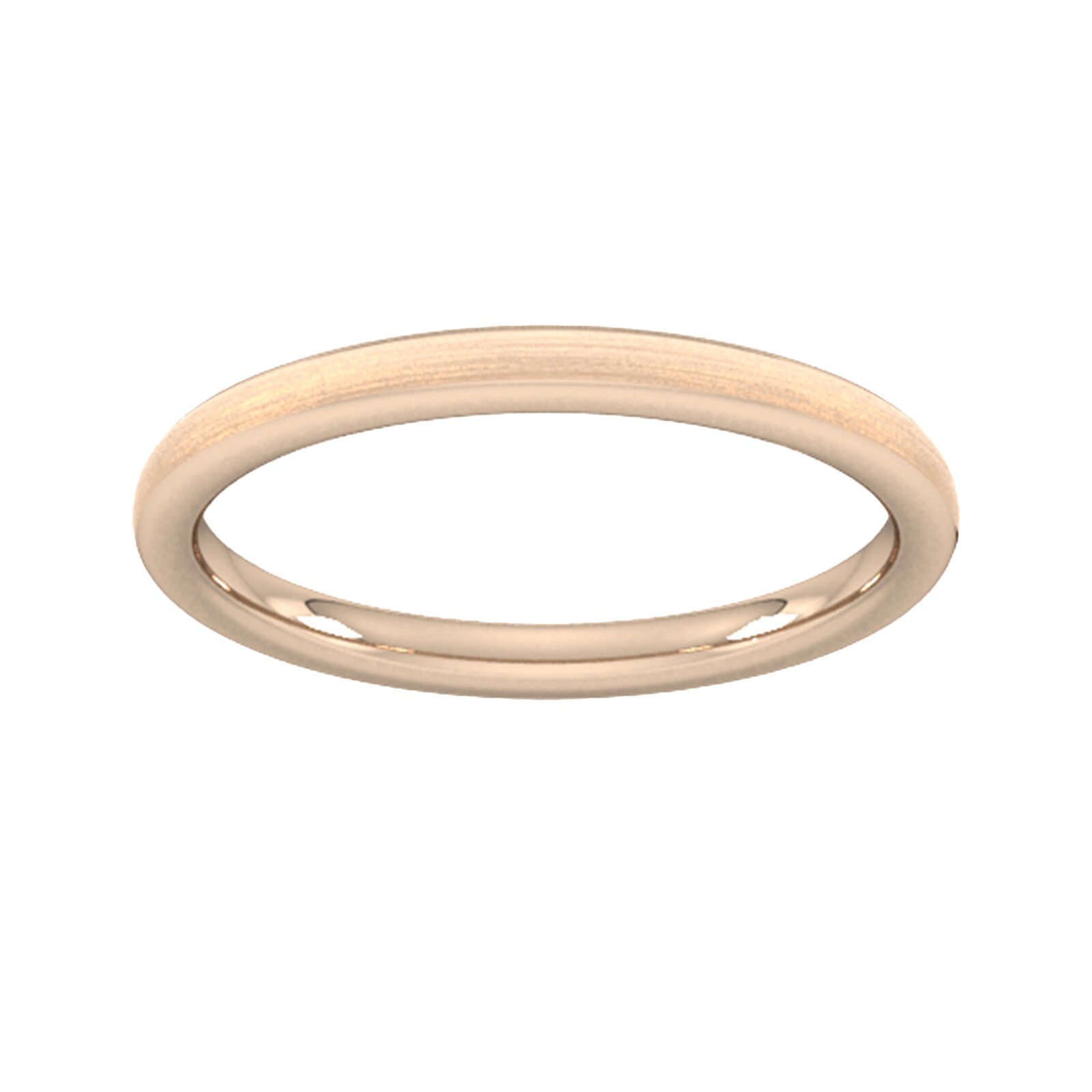 Goldsmiths 2mm Traditional Court Standard Matt Finished Wedding Ring In 18 Carat Rose Gold