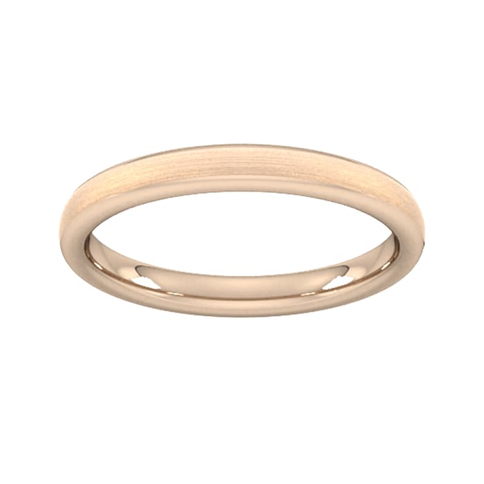 Goldsmiths 2.5mm Traditional Court Standard Matt Finished Wedding Ring In 18 Carat Rose Gold - Ring Size M
