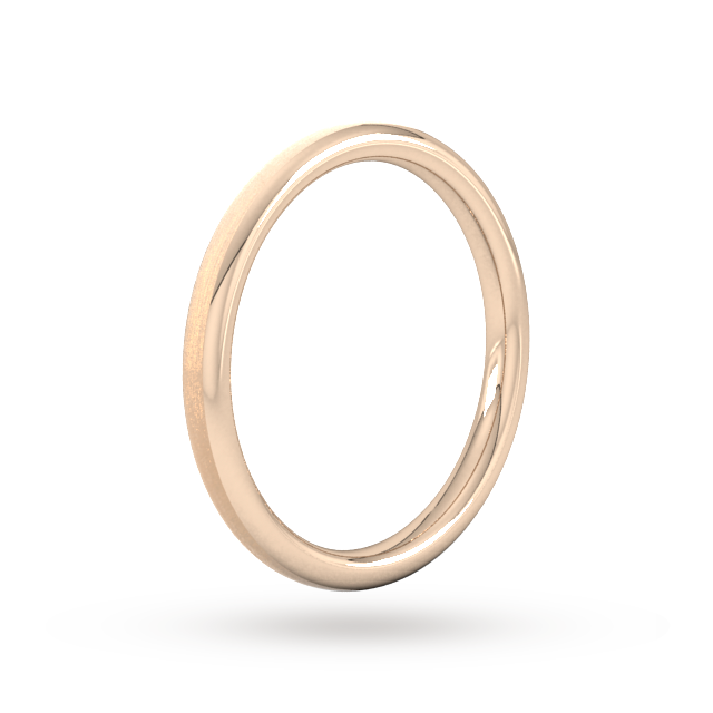 Goldsmiths 2mm Traditional Court Heavy Matt Finished Wedding Ring In 18 Carat Rose Gold - Ring Size K
