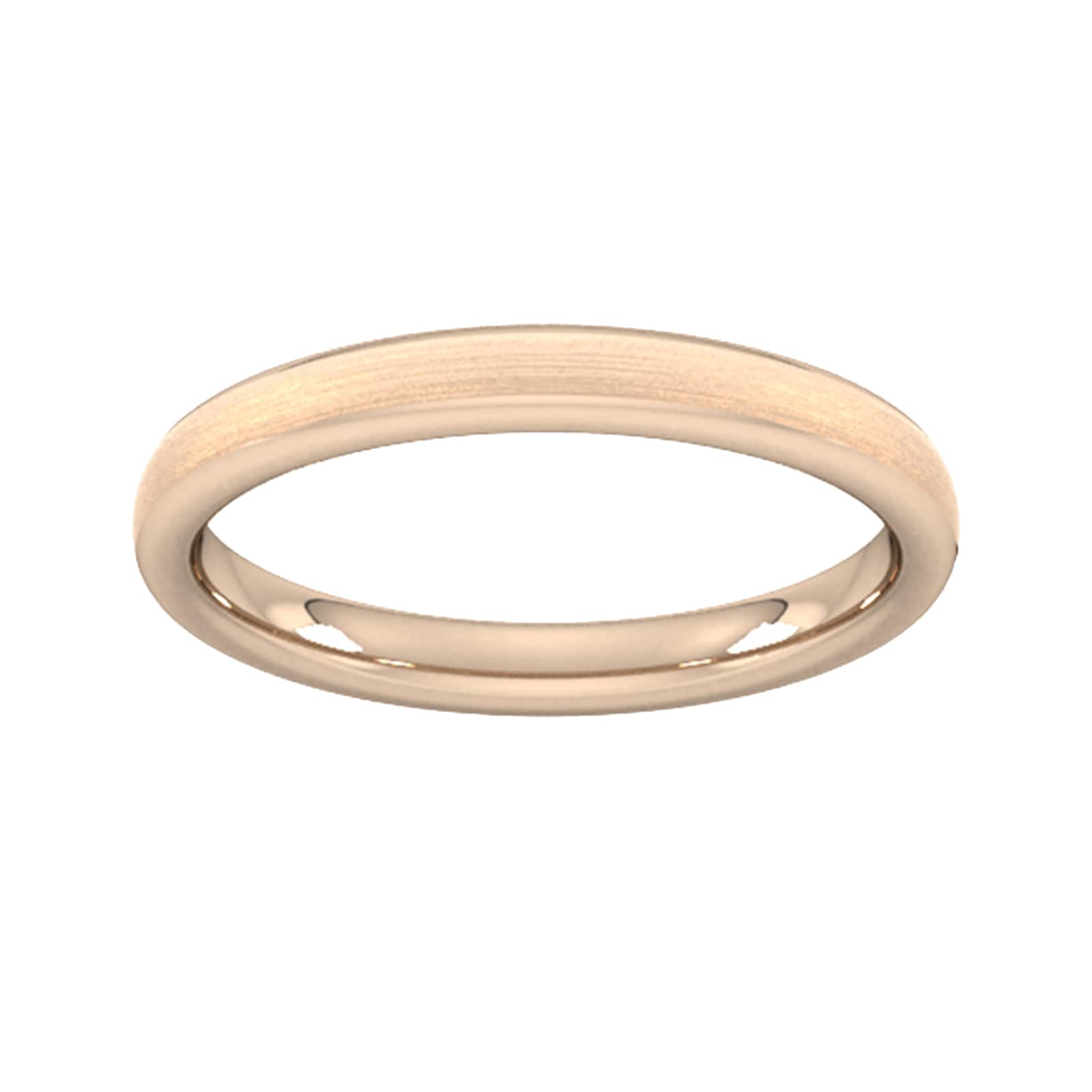 Goldsmiths 2.5mm Traditional Court Heavy Matt Finished Wedding Ring In 18 Carat Rose Gold
