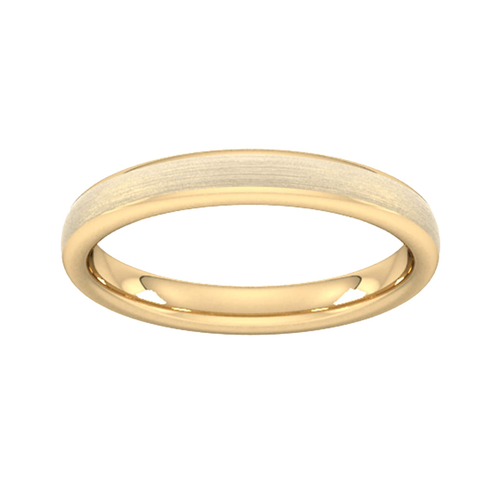 3mm D Shape Standard Matt Finished Wedding Ring In 9 Carat Yellow Gold - Ring Size X