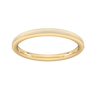 Goldsmiths 2mm D Shape Heavy Matt Finished Wedding Ring In 9 Carat Yellow Gold