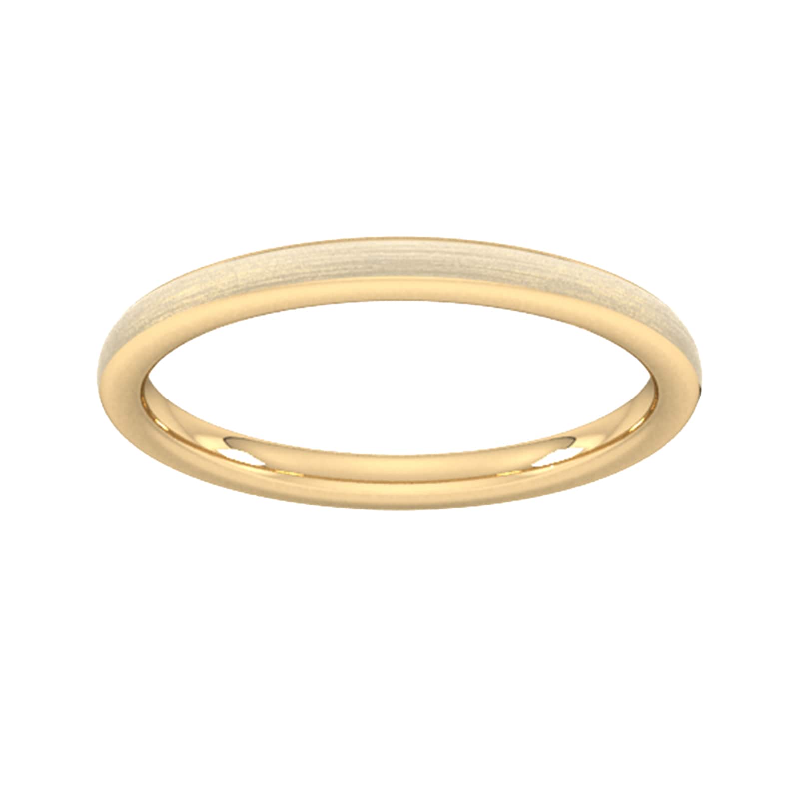 Goldsmiths 2mm D Shape Heavy Matt Finished Wedding Ring In 9 Carat Yellow Gold