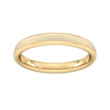 Goldsmiths 3mm D Shape Heavy Matt Finished Wedding Ring In 9 Carat Yellow Gold
