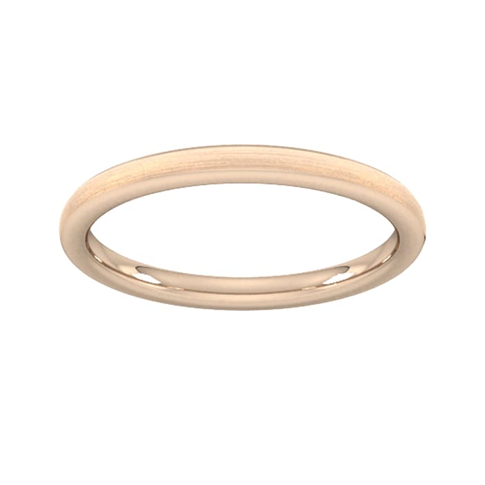 Goldsmiths 2mm D Shape Standard Matt Finished Wedding Ring In 9 Carat Rose Gold - Ring Size J